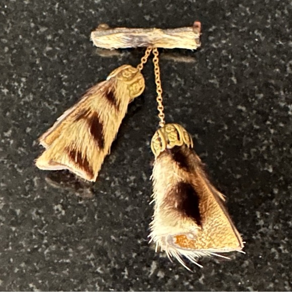 Vintage Unique Set Cheetah Animal Print Fur Bracelet & Brooch/Pin - Picture 4 of 4